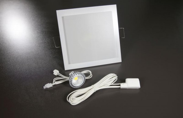 Square LED light, LED light and cable